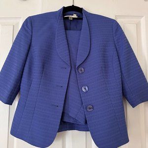 Le Suit Indigo Quarter Sleeve Skirt Suit